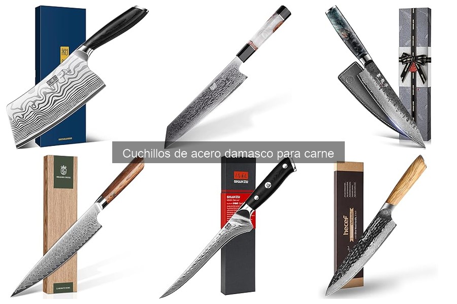 Mejores marcas de cuchillos de acero Damasco para carne